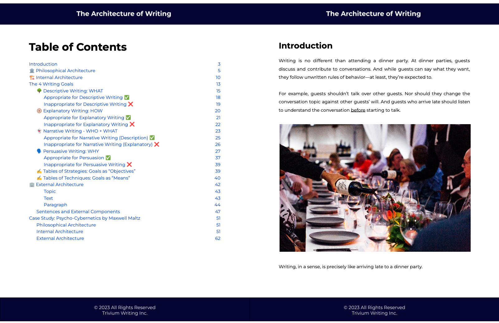 Architecture of Writing sample 1